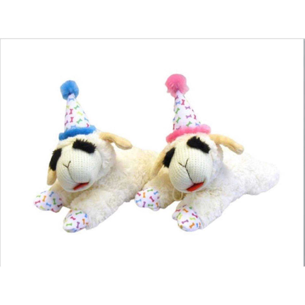 Lamb Chop Dog Toy with Birthday Hat A695