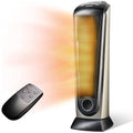 Oscillating Tower Space Heater with Adjustable Thermostat Timer & Remote Control, 22.5 Inches 1500W Grey/Black I6699