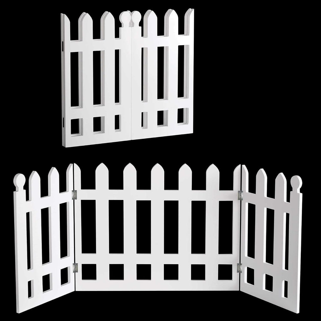 White Picket Fence Folding Pet Gate T375493