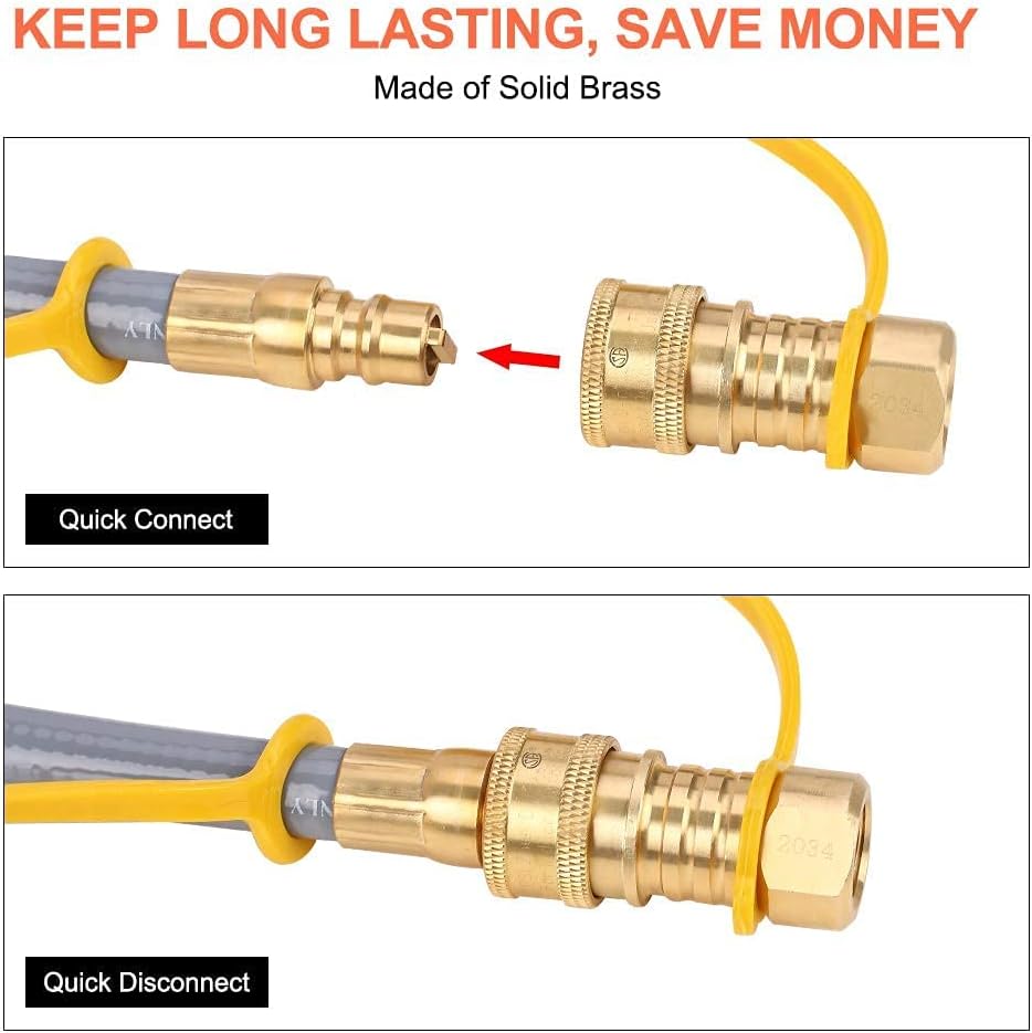 24 Feet 3/8 Inch Natural Gas Grill Hose with Quick Connect V141