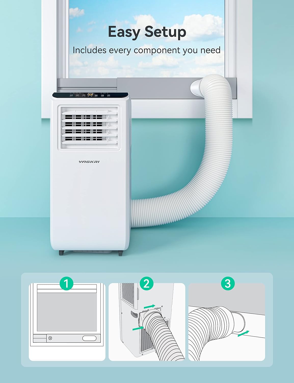 Portable Air Conditioner 8000 BTU 3-in-1 with Fan & Dehumidifier J55491