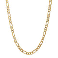 14kt Yellow Gold 7mm Flat Figaro Chain 22 inch Lobster Clasp F393