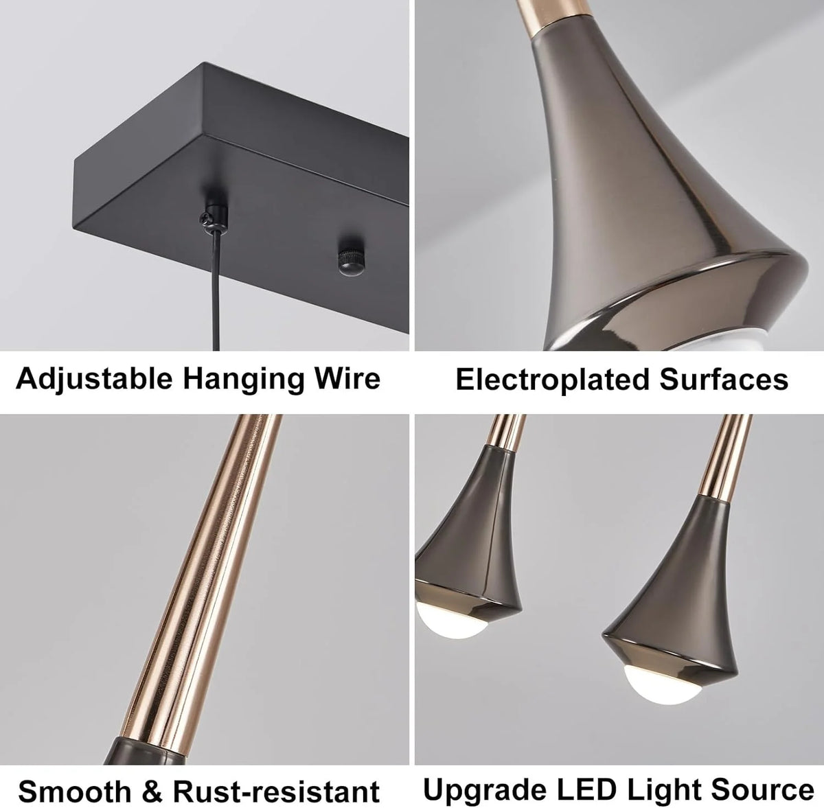 Black & Gold 45W LED Pendant Light C697