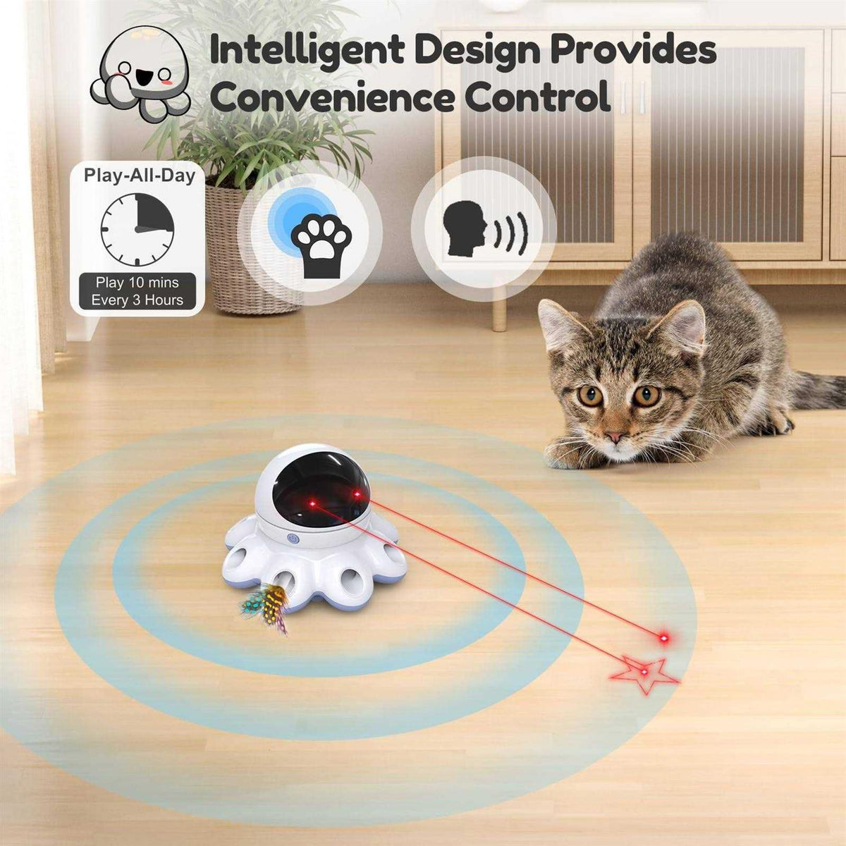 2-in-1 Interactive Cat Laser Toy Y274