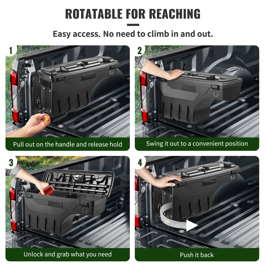 Truck Bed Storage Box Lockable Pivot H5688