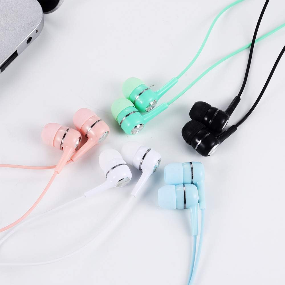 100 Packs Multi Colored Earbuds Headphones with Microphone O895783