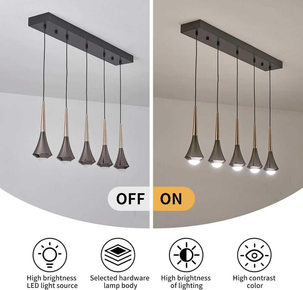 Black & Gold 45W LED Pendant Light C697