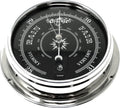 Chrome Barometer with Jet Black Dial, Heavy Brass Case P29983