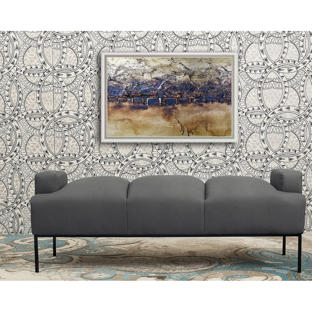 PU Leather Ottoman with Metal Frame J200