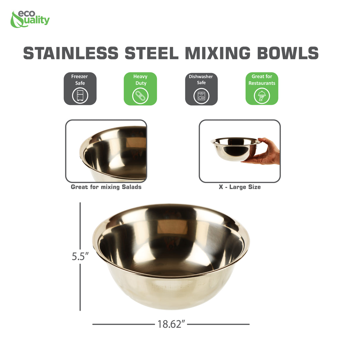 20 Quart Stainless Steel Mixing Bowl H494
