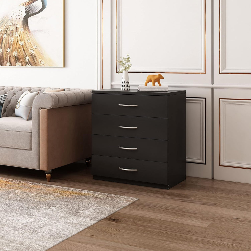 Black 4 Drawer Solid Wood Dresser X110468
