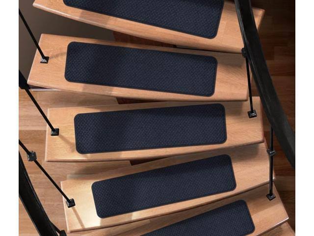 Navy Blue Attachable Carpet Stair Treads Set of 12 Y143