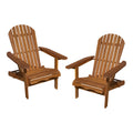 Natural Wood Foldable Patio Adirondack Chair, Set of 2 S898