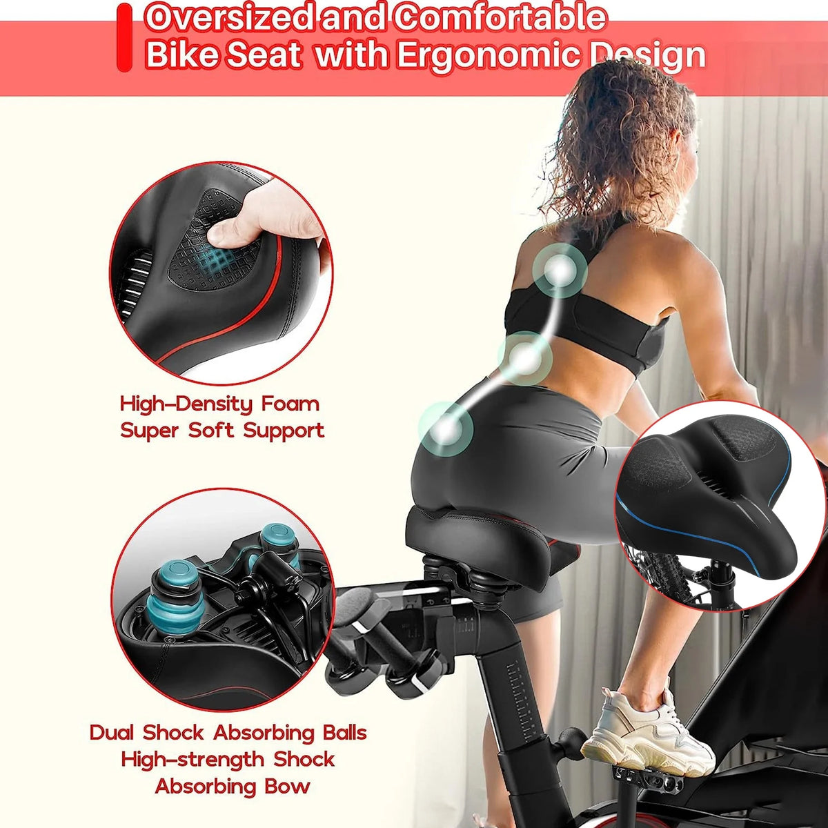 Widen Bike Seat Saddle with Absorbing Ball V4232