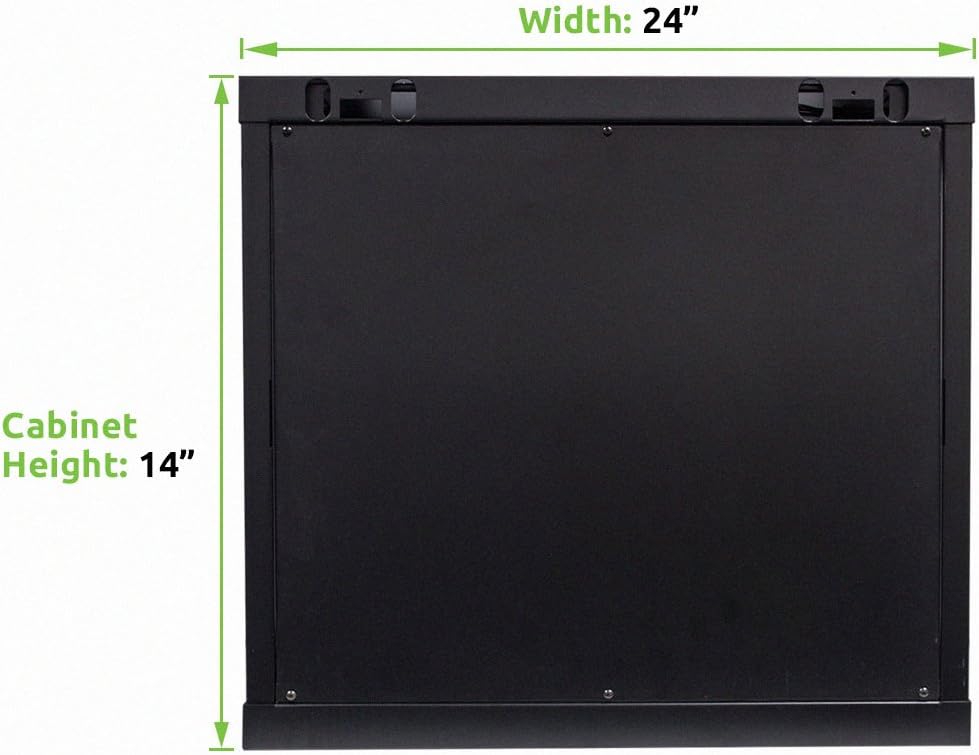 6U 19-Inch Server Network Rack with Locking Glass Door Black U820472