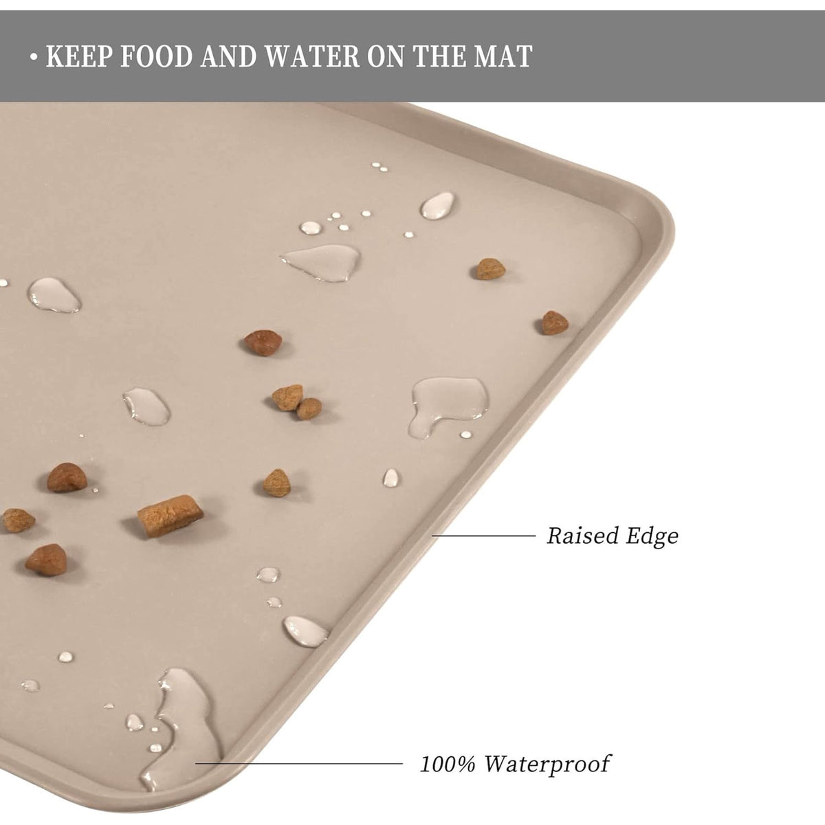 Waterproof Pet Feeding Mat with High Raised Edges M839