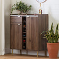 Natural Walnut Buffet with Faux Carrara Marble R387794