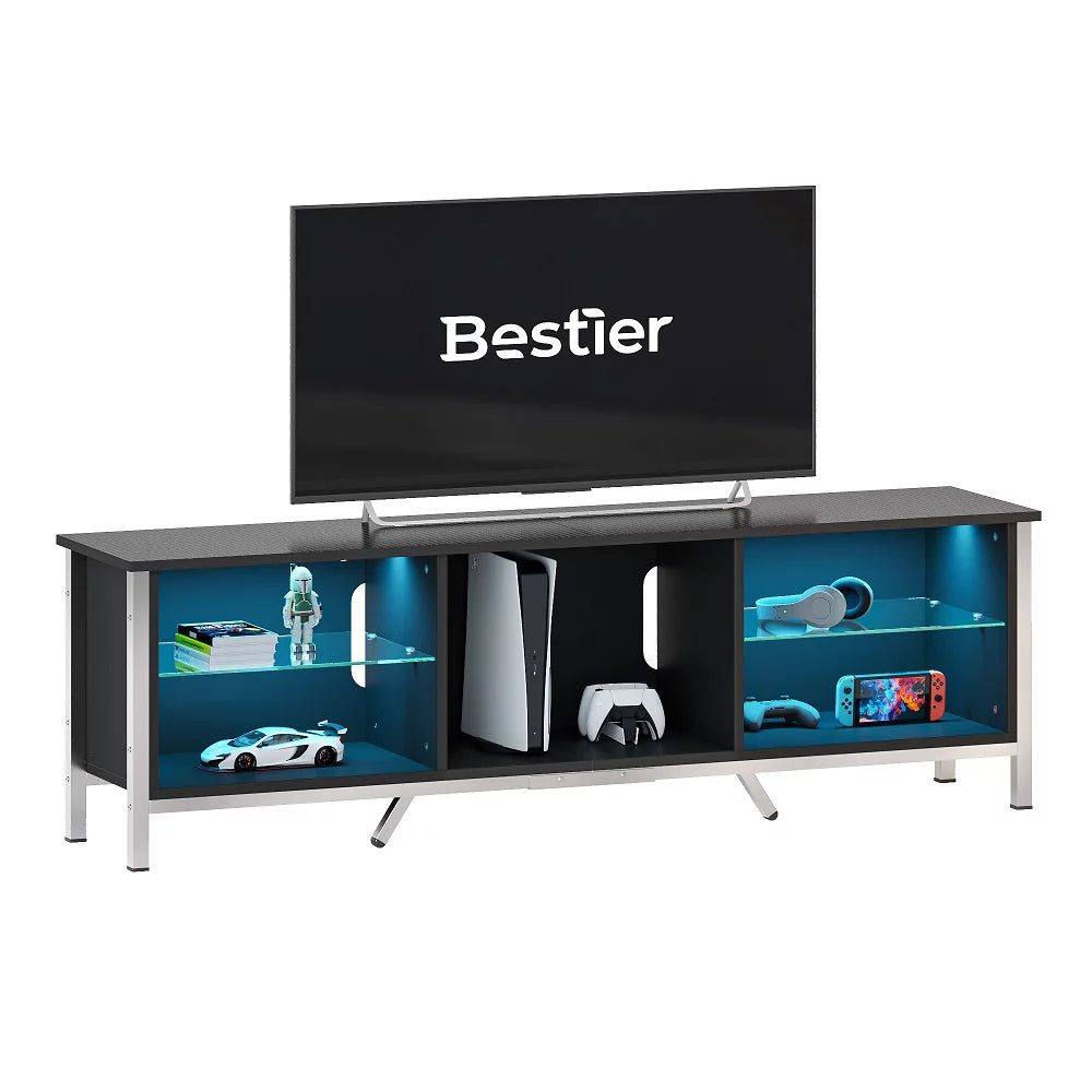 Black TV Stand with LED Lights K372650