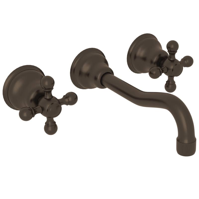 Tuscan Brass Wall Mount Widespread Lavatory Faucet Y77984