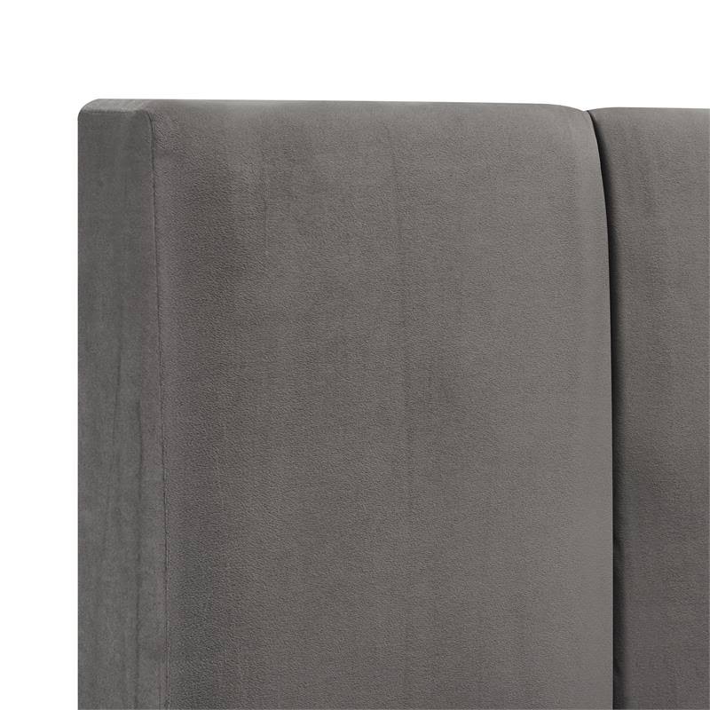 King Modern Channel Bed in Flannel Gray Velvet N855844