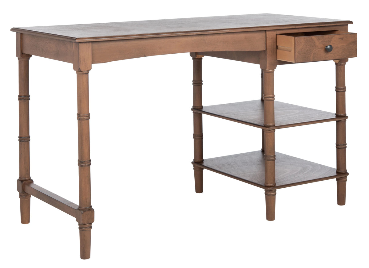 Brown Wood 1-Drawer Writing Desk D515