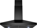 Black Painted Stainless Steel Kitchen Wall Mount Range Hood with Carbon Filters K69449