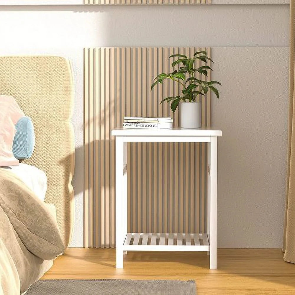 White Bamboo Nightstand X392