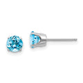 14k White Gold 5mm Blue Topaz Stud Earrings E13279