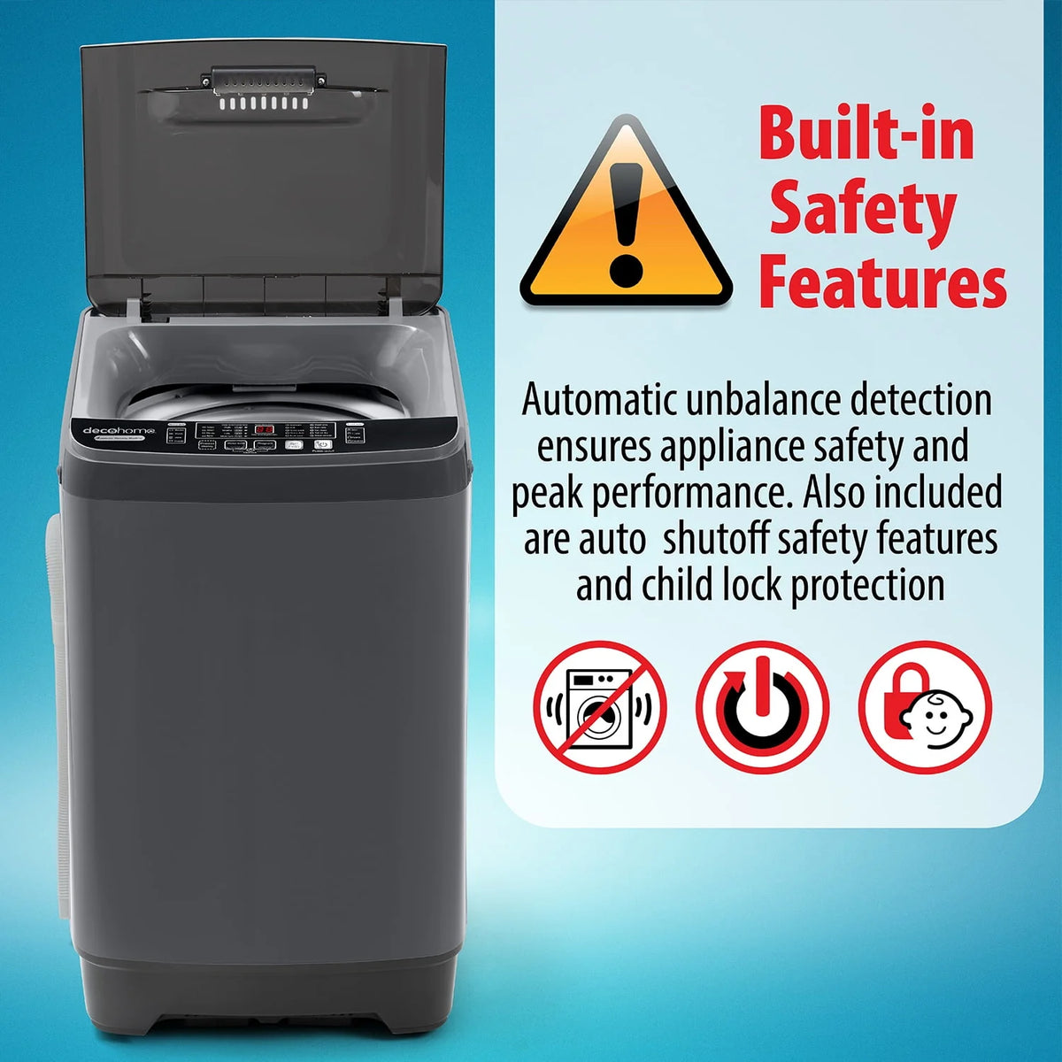 Fully Automatic Portable Washing Machine, 1.8 cu. ft., 16lb Capacity E114