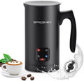 Black Pack of 2 Stainless Steel Electric Milk Frother and Steamer L384339