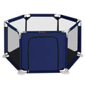 Blue 6 Panel Portable Baby Playpen J4410