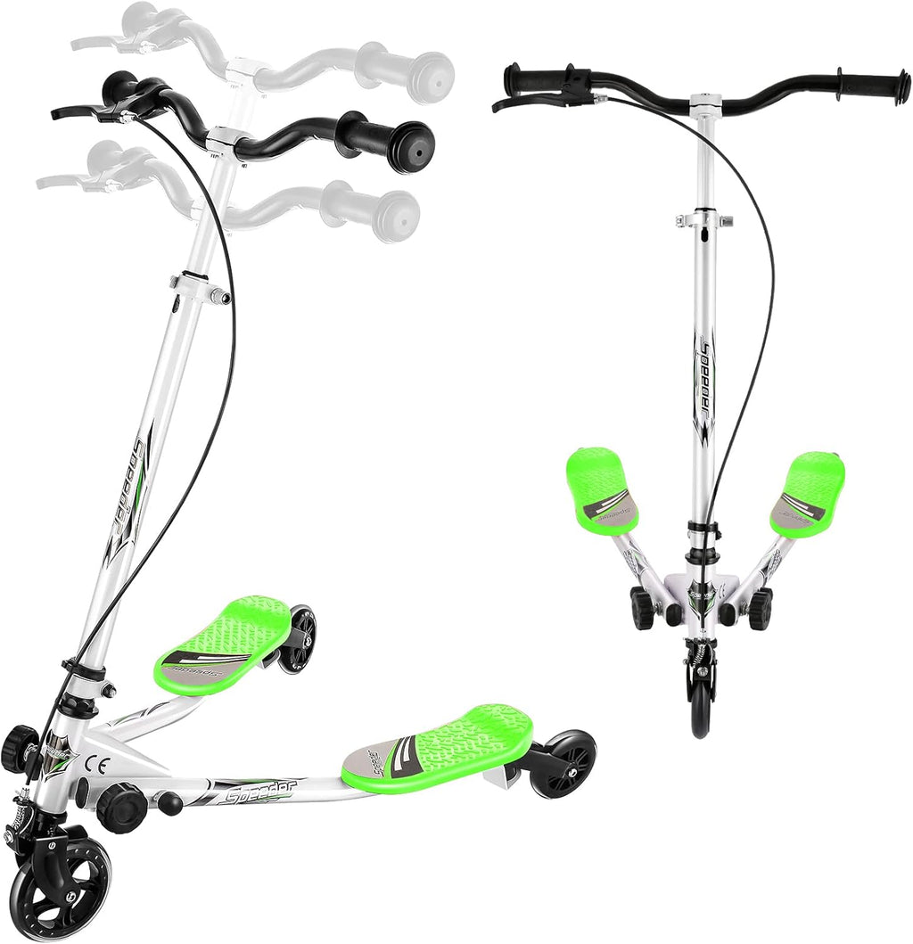 Foldable 3 Wheel Wiggle Scooter with Adjustable Height Handle, Pack of 2 T264958