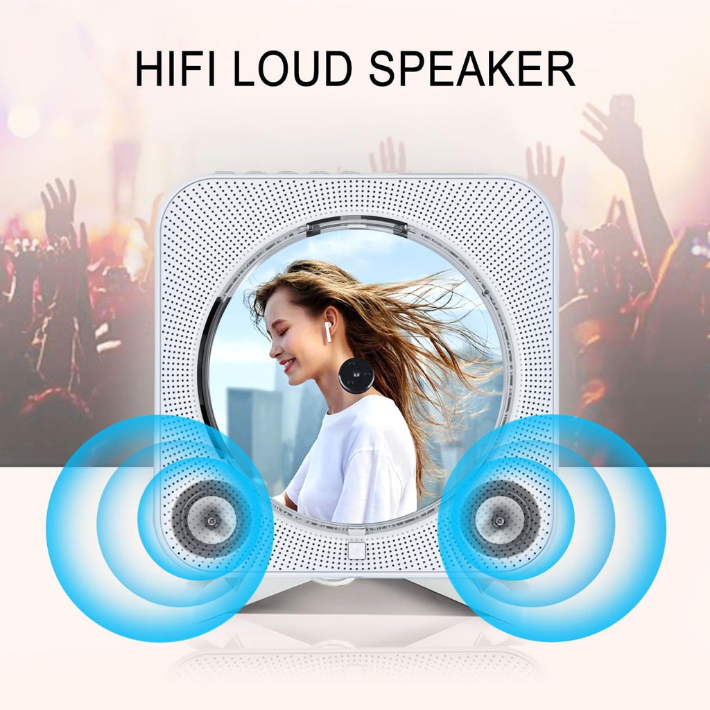 DVD Player with Bluetooth 5.1 Dual Speakers, Remote Control, RCA, HDMI Cable, HD 1080p S2201