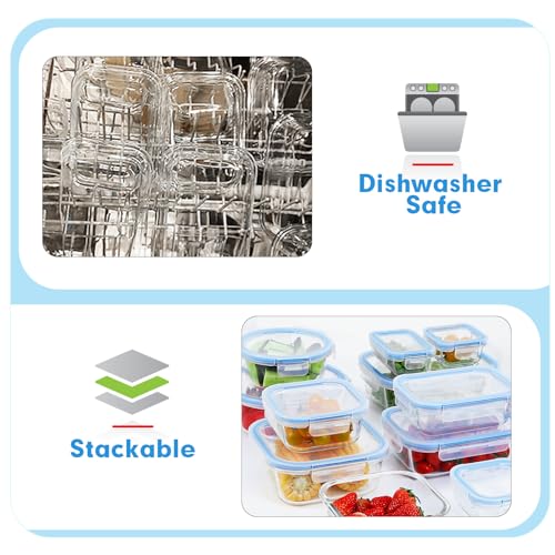 30 Pieces Glass Meal Prep Containers with Lids P104