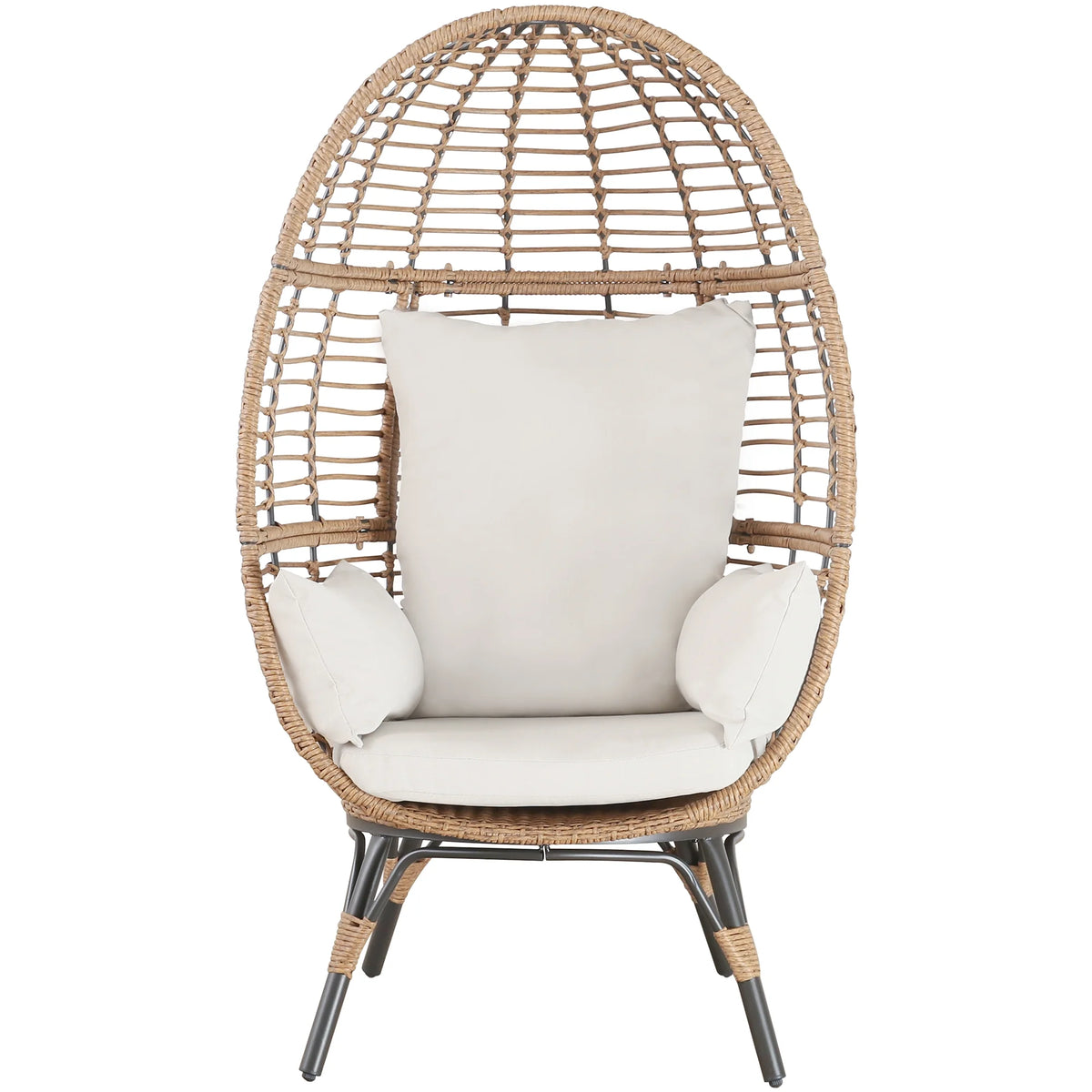 Outdoor Wicker Egg Chair with 4 Cushions M5826