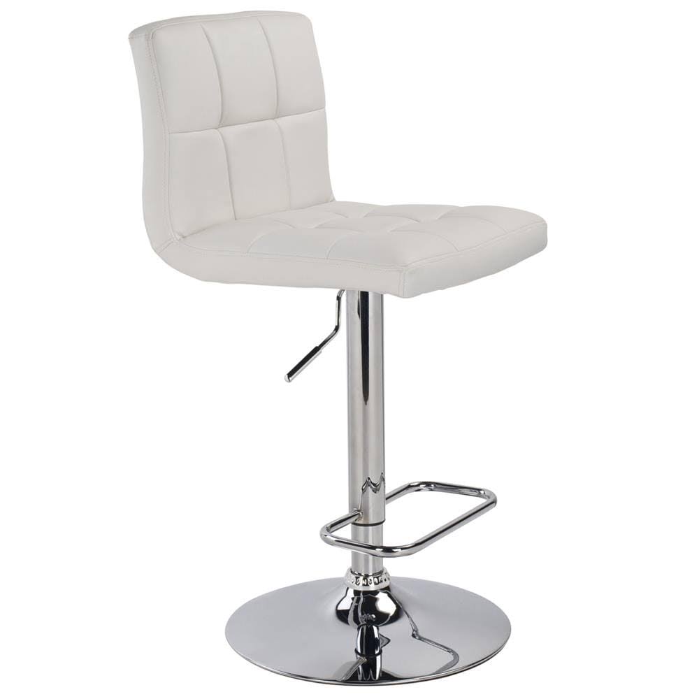 White Adjustable Height Swivel Bar Stool Set of 2 R527