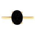 2.5ct Oval Cut Black Onyx 14k Yellow Gold Ring R872825