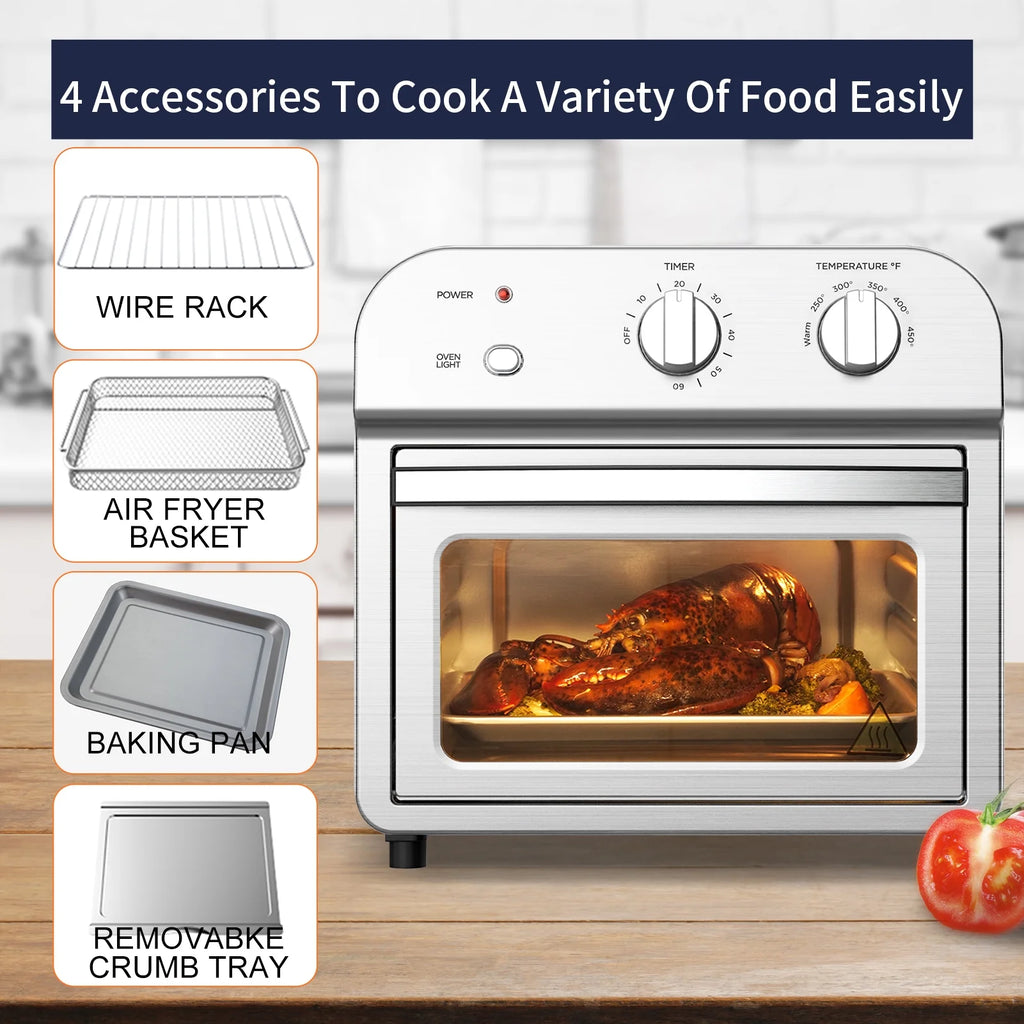 1500W Stainless Steel Air Fryer Toaster Oven A204