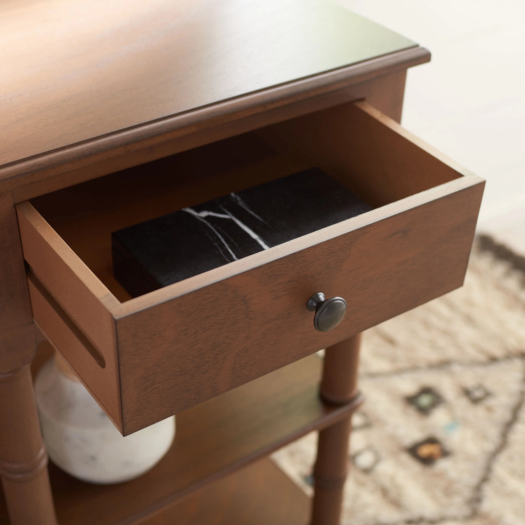Brown Wood 1-Drawer Writing Desk D515