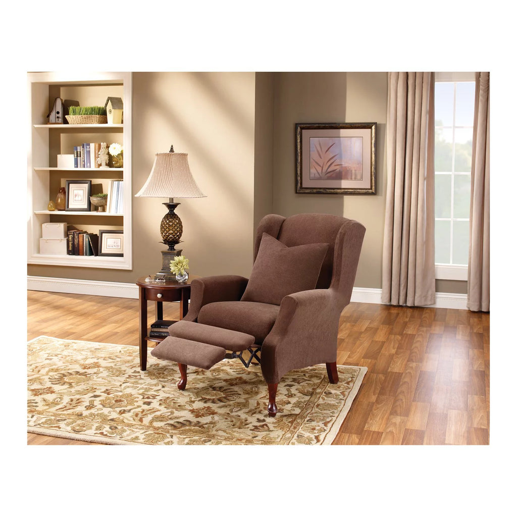 Taupe Two-Piece Wing Recliner Cover B1219