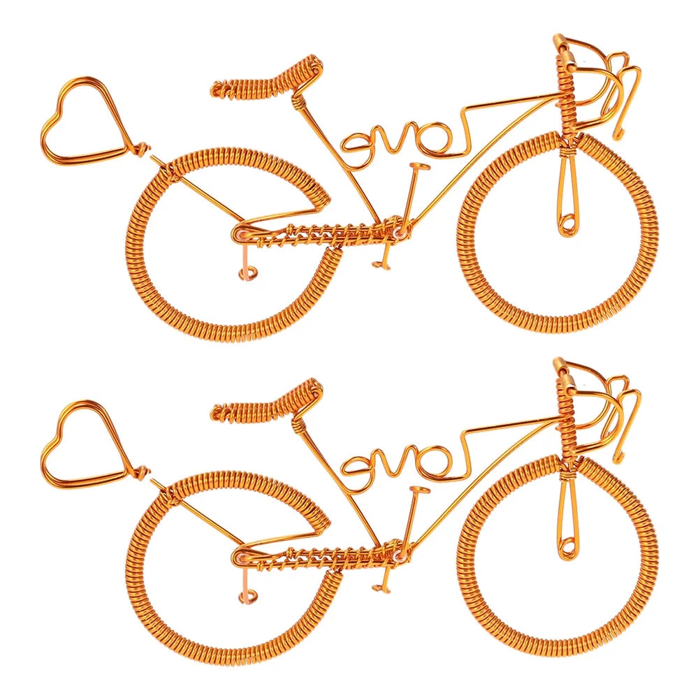 2pcs Metal Bike Figurine Miniatures Home Ornaments E819