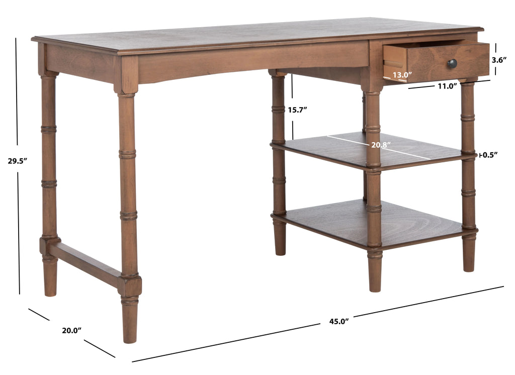 Brown Wood 1-Drawer Writing Desk D515
