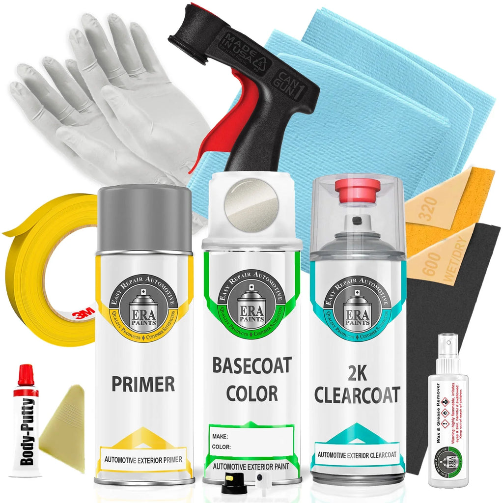 Light Sage Metallic Aerosol Spray Touch Up Paint 2K Clearcoat Primer and Prep Kit L772