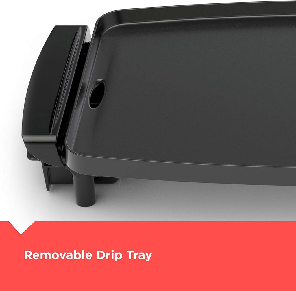 Black Electric Griddle with Removable Temperature Probe G60376
