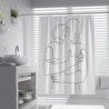 White Polyester Fabric Shower Curtain Liner B200402