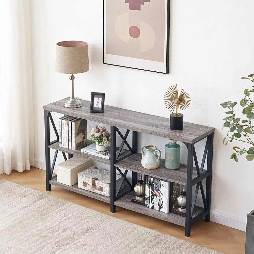 Light Grey Oak 47 Inch Storage Console Table K625020