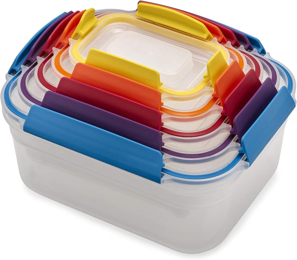 10-Piece and 12-Piece Plastic Food Storage Container Sets with Airtight Lids F720