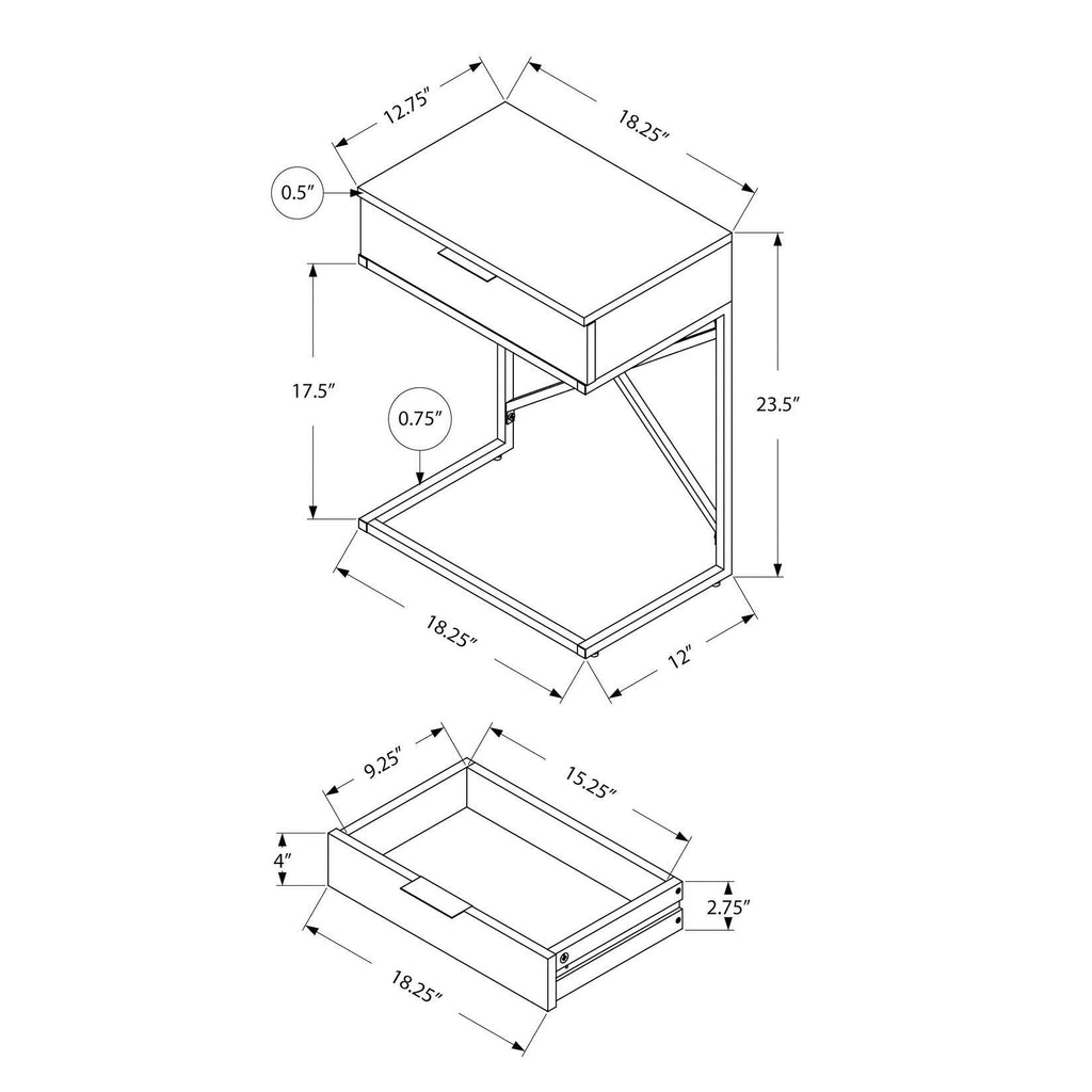 Cappuccino Gold Metal Accent Table P6693