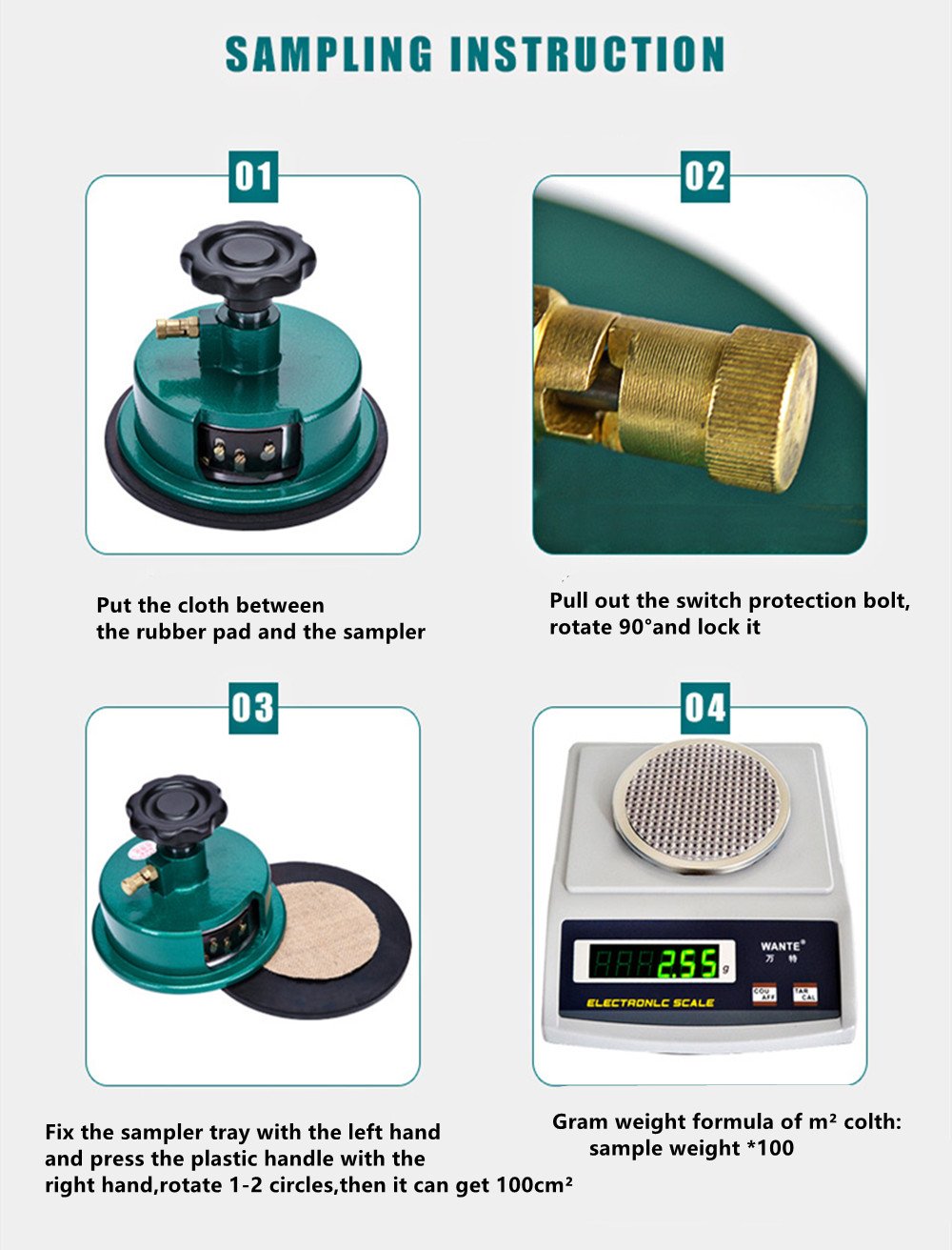 1000g/0.01g Electronic Fabric GSM Scale with Disc Sampler Cloth Cutter X9891