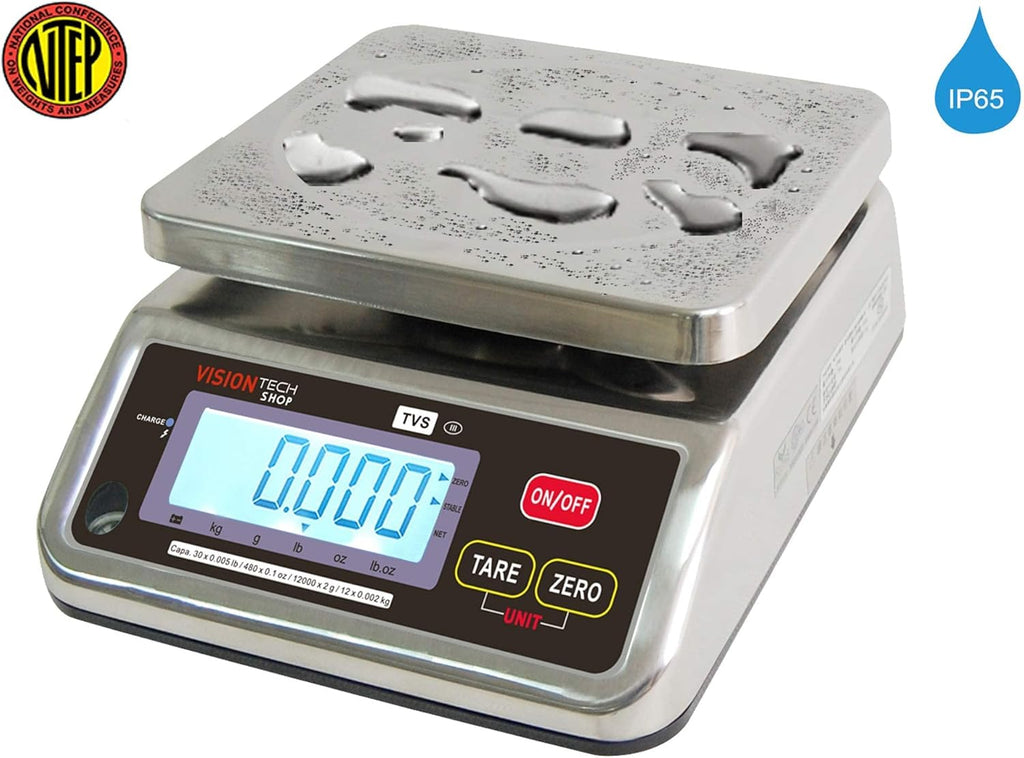 Stainless Steel Washdown Scale, 30lb Capacity A67251